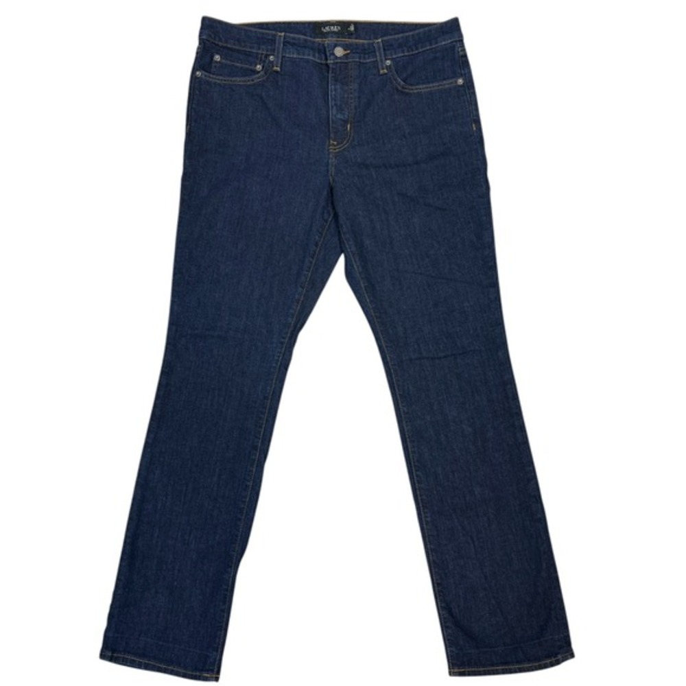 Lauren Ralph Lauren Straight Leg Jeans 14 Dark Wash Blue Denim Mid‎ Rise Classic